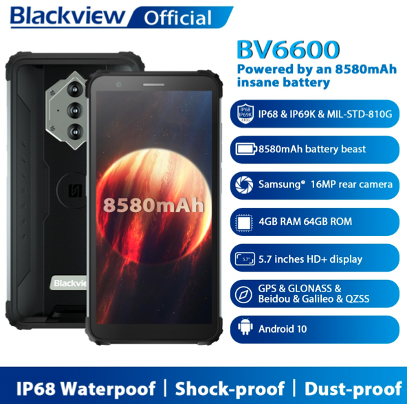 Blackview BV6600: ударопрочный смартфон с NFC, батареей на 8580 мАч и чипом MediaTek Helio A25 за $199 - «Смартфоны»