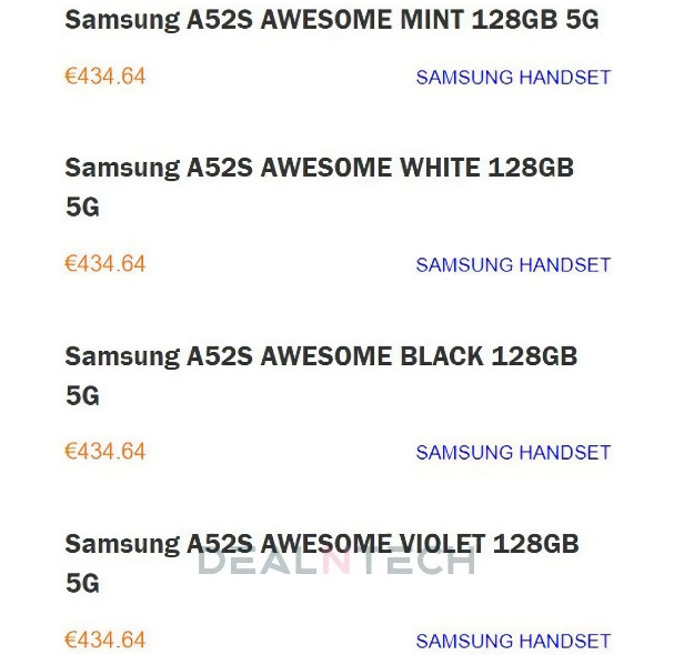 Samsung Galaxy A52s появился на сайте европейского интернет-магазина: утечка раскрыла цену, память и цвета новинки - «Смартфоны»